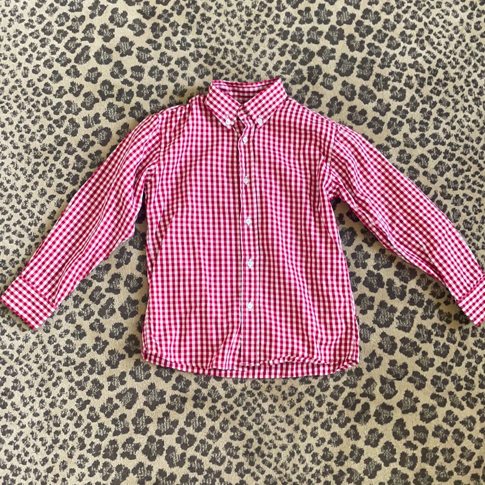 Pennymeade Boys Red Checkered Shirt Size 7